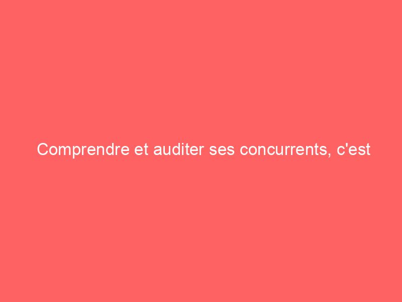 Texte sur fond rose indiquant 'Comprendre et auditer ses concurrents, c'est important'.