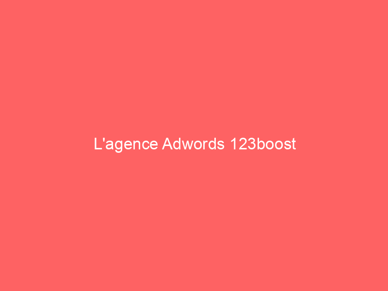 Logo de l'agence Adwords 123boost sur un fond rouge.