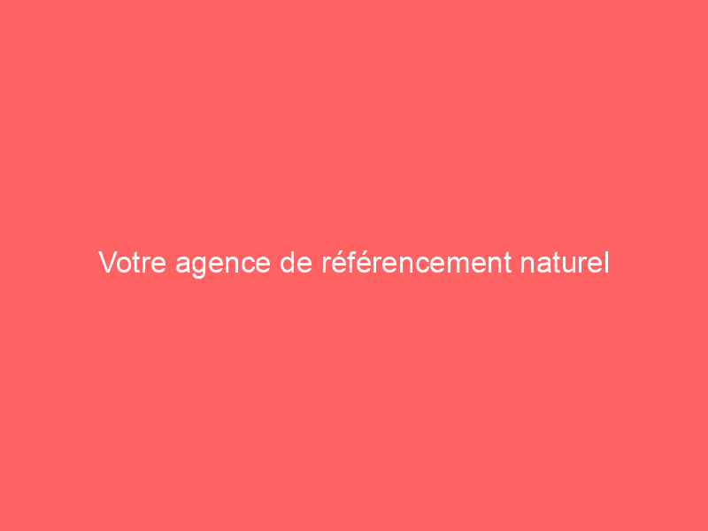 Texte sur fond rouge indiquant 'Votre agence de référencement naturel'.